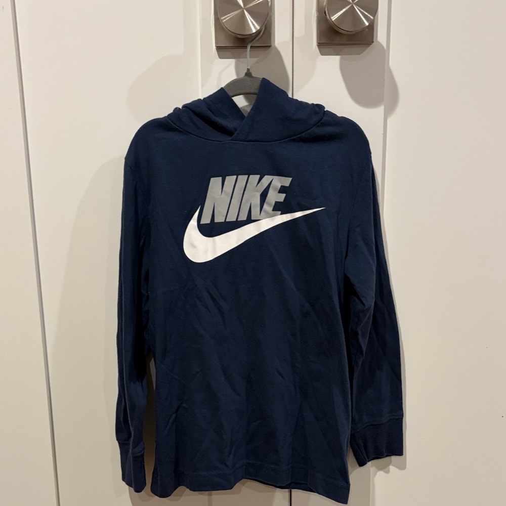 Nike Dark Blue Hoodie with White Logo